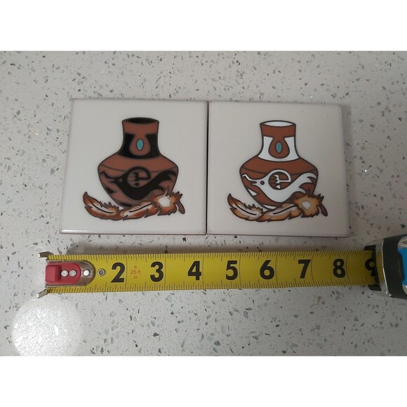 cleo teissedre hand painted ceramic tiles Native Pottery Design - Picture 4 of 5